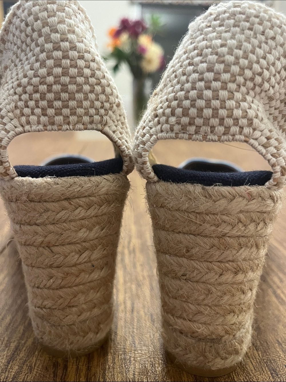 Viscata Barcelona Blue Tie-Dye Espadrille Wedge Sandals - Picture 3 of 5